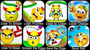 Draw to Smash Gameplay,Draw To Smash,Hide Ball,Logic Puzzles,Draw to Crash,Smash the Eggs,Android