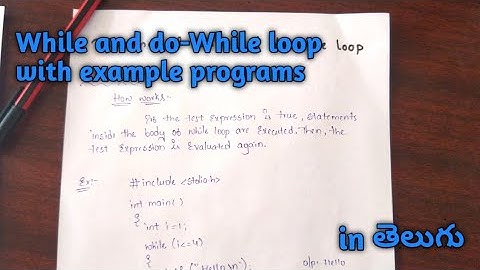 C Language Tutorial in telugu| while and do-while loops with example in telugu | C | Learn Concepts