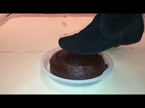 Kate is crushing chocolate cake in Tamaris boots