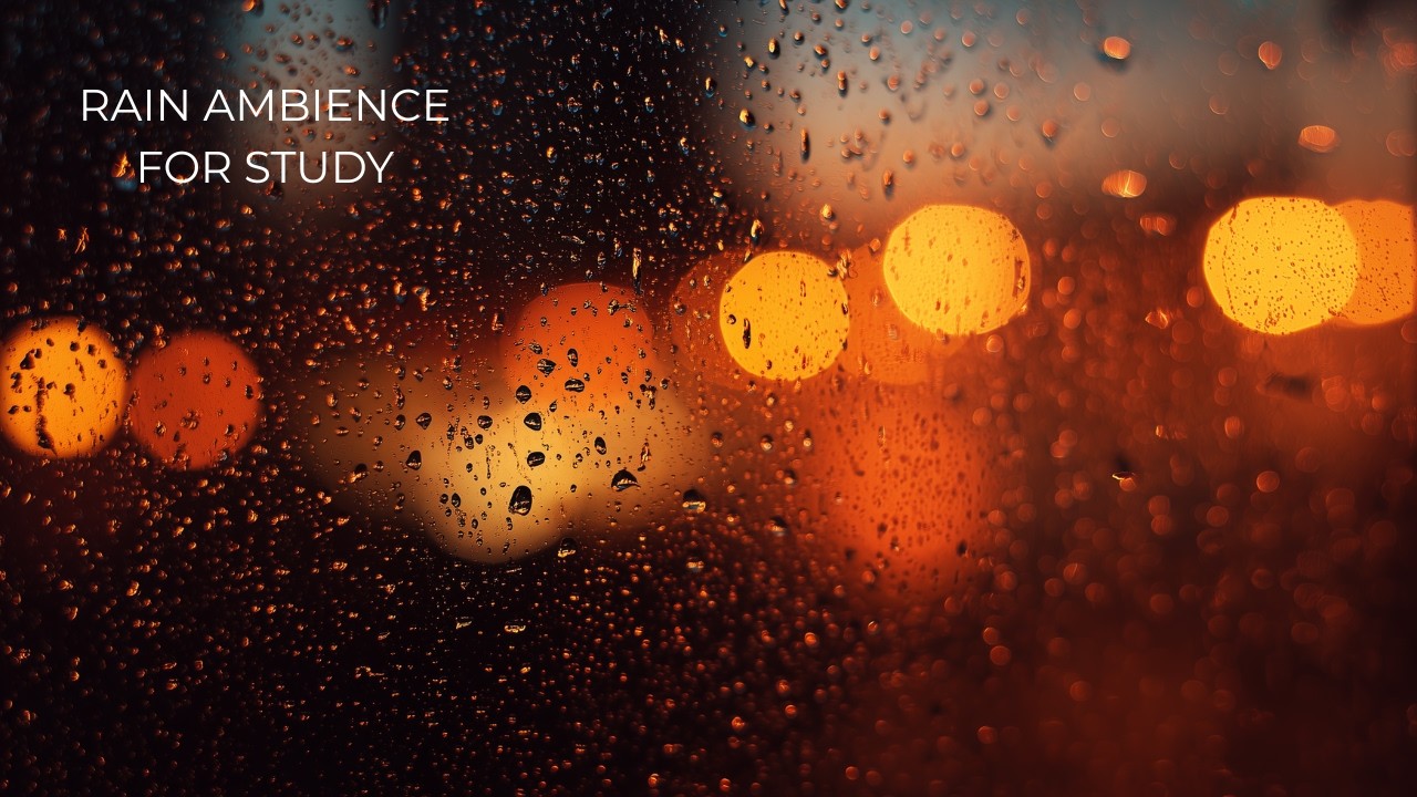 Rainy Night Ambience with Subtle Piano for Study – 2 Hours