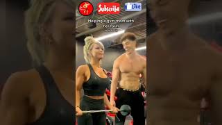 #shorts helping a gym mom with her form || wait for end || helping a gym mom || gym mom || gym fun🔥💪