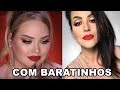 TENTEI IMITAR UMA MAQUIAGEM DA NIKKIE TUTORIALS PARA FESTAS DE FIM DE ANO COM PRODUTOS NACIONAIS!