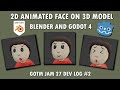 2D Animated Face on 3D Model Godot 4 and Blender (Gotm Jam 27 Dev Log #2)