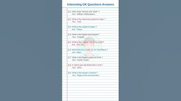 Interesting GK Questions and Answers in English