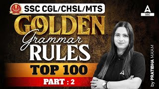 SSC CHSL/MTS/CGL 2024 | Top 100 English Grammar Rules | Golden Vocabulary by Pratibha Mam #2