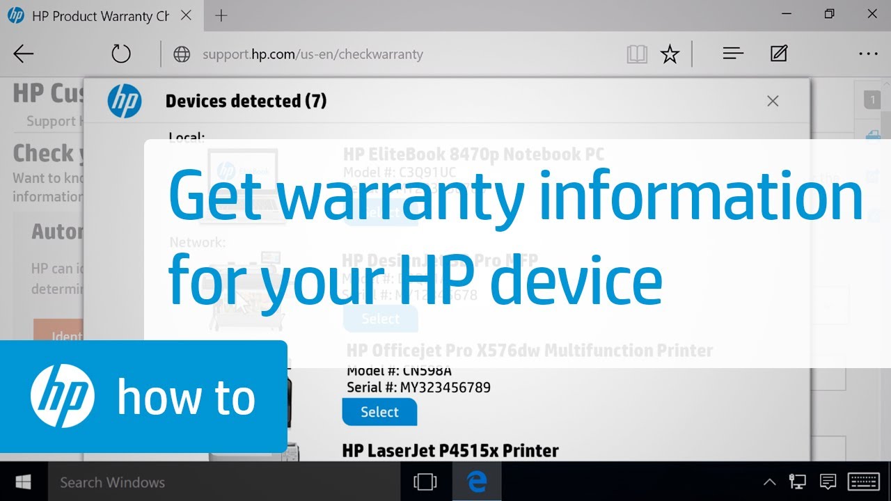 Finding the Warranty Information for Your HP Product from the HP Support Website