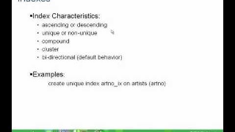 Chapter 6(7) - Sequences, views, indexes, and referrential integrity