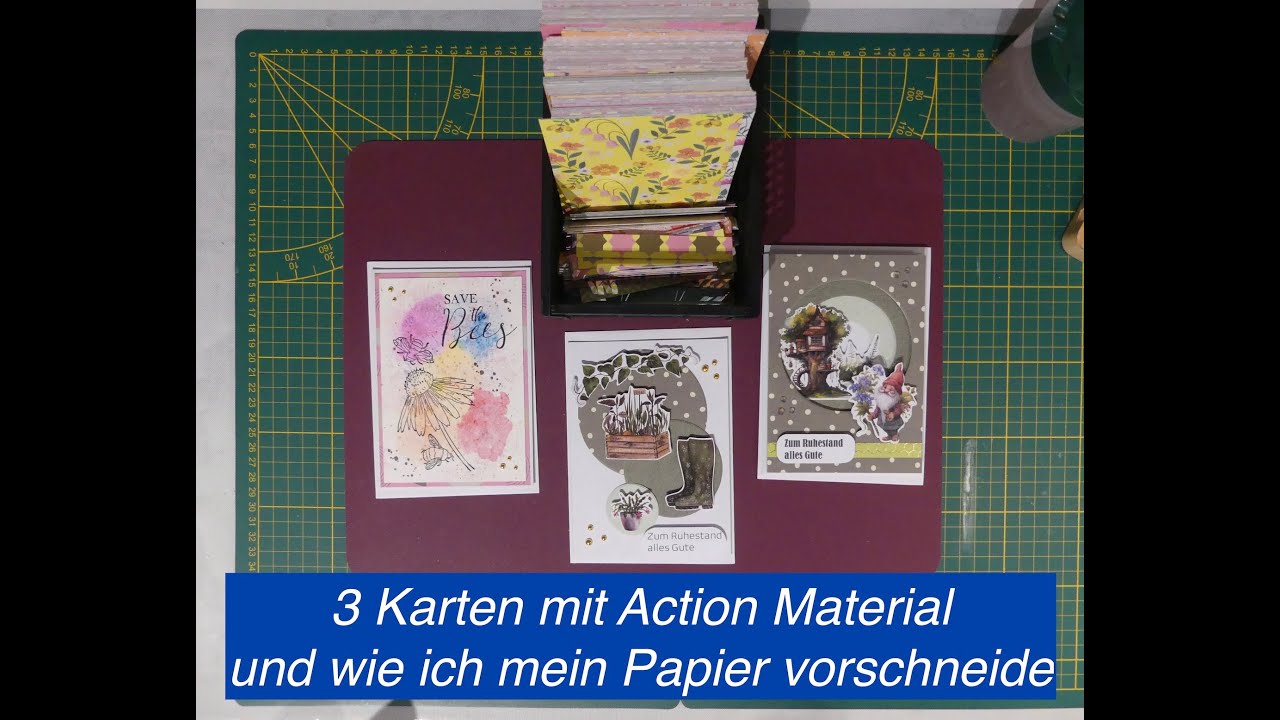 3 Karten mit Action Material und ein Guti von der lieben Hedwig ...