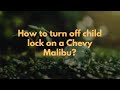 How to turn off child lock on a Chevy Malibu?