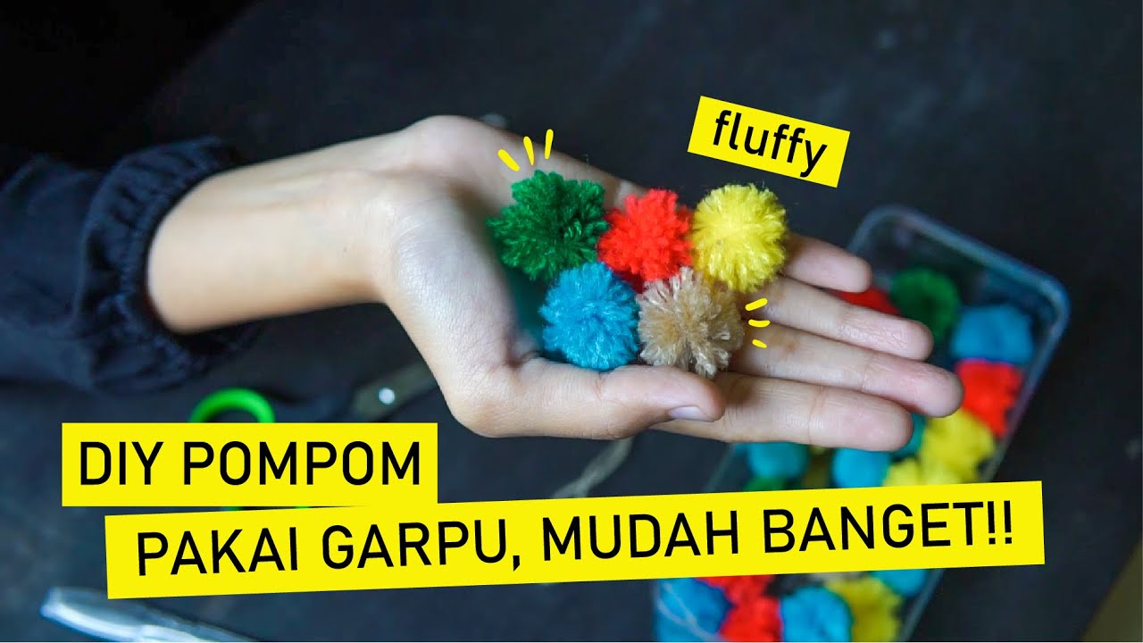 DIY Pom  Pom  Cara Membuat Pom Pom dari Benang Wol  YouTube