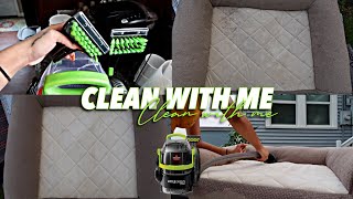 CLEAN WITH ME: HOW TO USE BISSELL LITTLE GREEN PRO PORTABLE CARPET CLEANER/REVIEW!