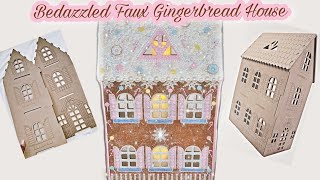 Pastel Bedazzled Faux Sweet Treat Gingerbread House Tutorial for the Holidays!