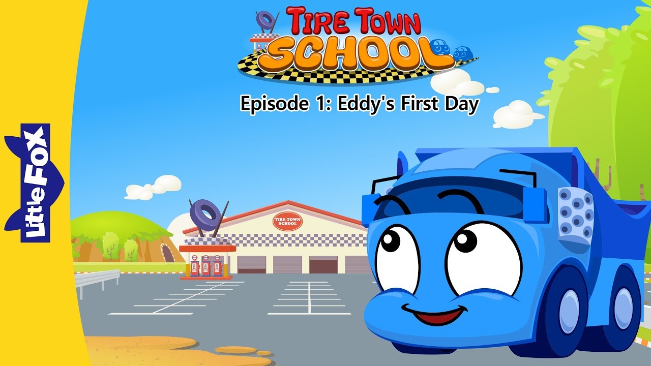 ⁣Tire Town School 1 | Eddy's First Day | Cars | Little Fox | Animated Stories for Kids