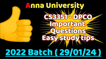 CS3351 - DPCO | important Questions | easy study tips | digital principles & computer organization