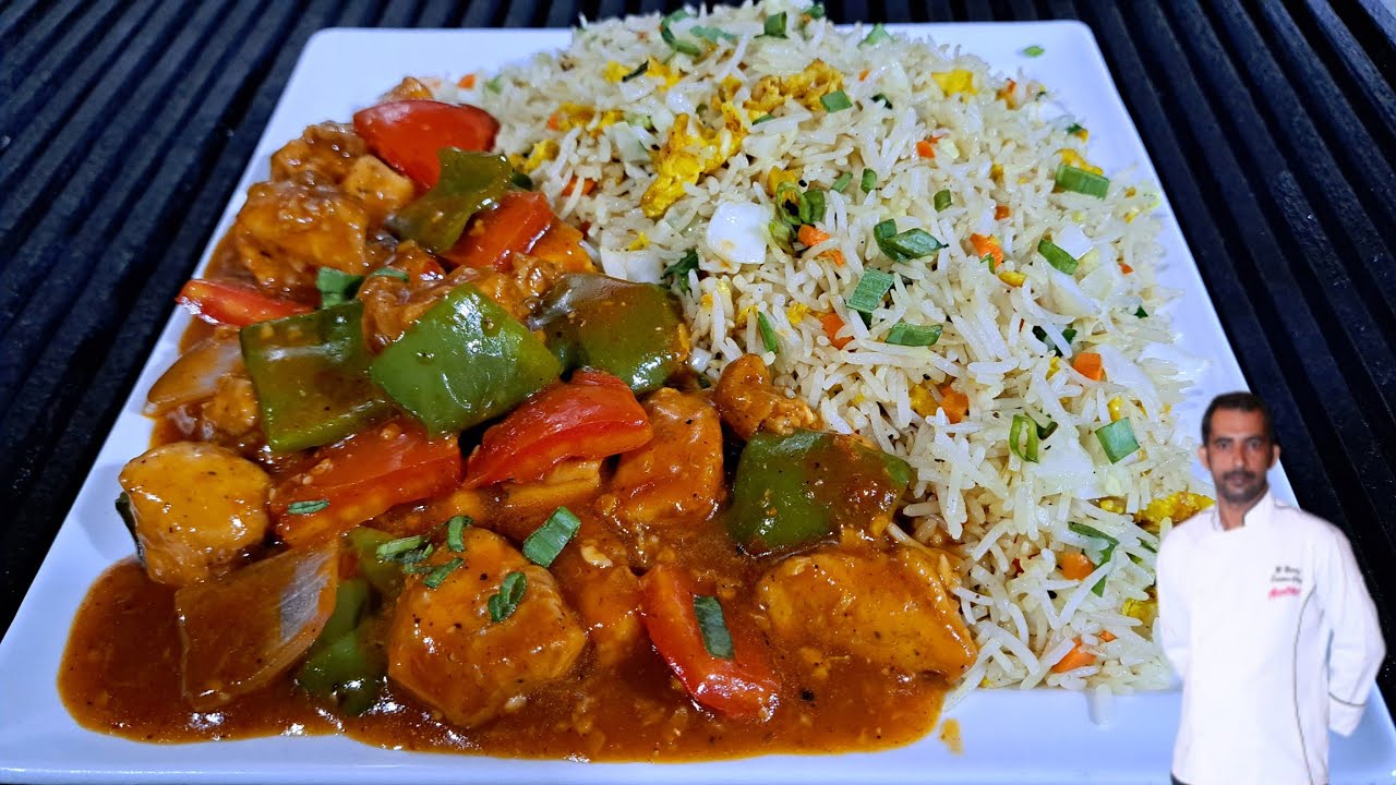 Restaurant Style Chicken Shashlik Recipe With Egg Fried Rice