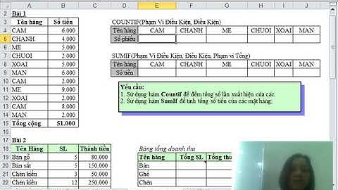 [Học excel online] Excel buổi 6. Hàm thống kê có điều kiện. Hàm CountIF, SumIF, CountIFs, SumIFs