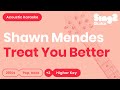 Shawn Mendes - Treat You Better (Higher Key) Karaoke Acoustic