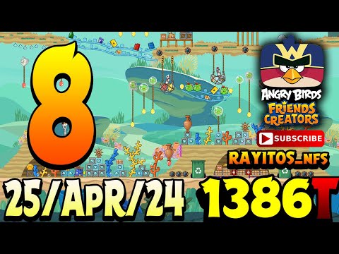 Angry Birds Friends Level 8 Tournament 1386 Highscore POWER-UP walkthrough