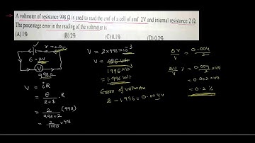 Finding Error in Voltmeter reading while measuring EMF of cell Current Electricity Problem