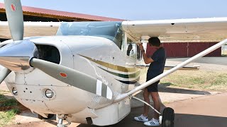 Cessna 206 takeoff at Brits airfield South Africa