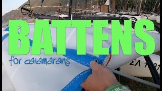 How to tie in and tension battens for your catamaran screenshot 1