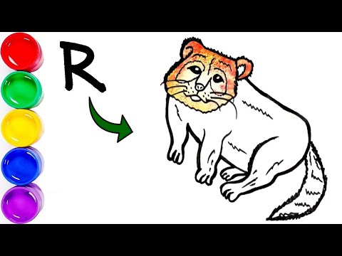 R = Raccoon Easy Draw || R बाट रैकुन को चित्र बनाउने