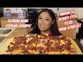 MAKING A DETROIT STYLE PIZZA IN ASMR! RECIPE INCLUDED + MUKBANG