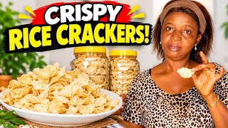 How to Make Crispy Rice Crackers at Home | Easy Homemade Rice Flour Snack