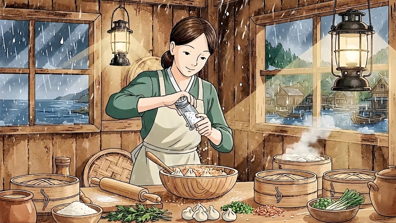 Relaxing Ghibli Ocean 🌊 穏やかな海の食事