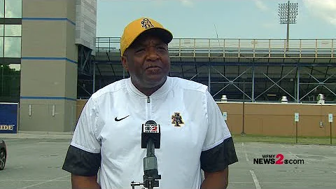 NC A&T Football coach Sam Washington reacts to MEAC canceling season