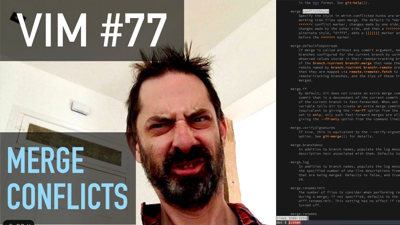 Vim screencast #77: Merge conflicts - YouTube