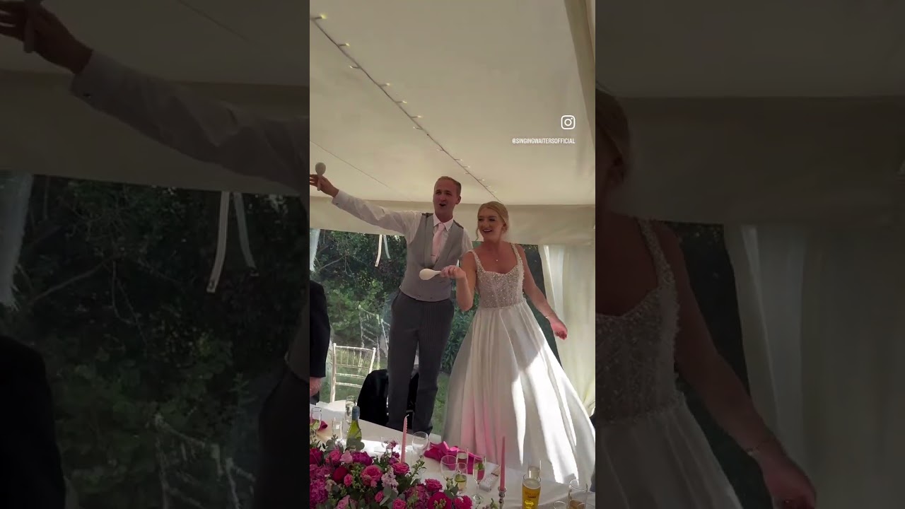 Singing Waiters Get The Whole Wedding Breakfast Singing Delilah!