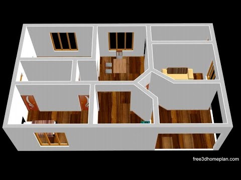 small-house-design-plan-8-x-12m-2-bedroom-with-american-kitchen-2020