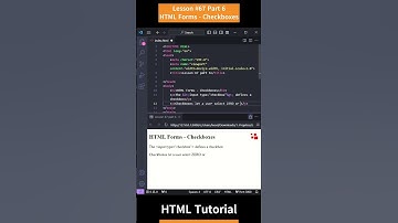 HTML Tutorial - Lesson 67: HTML Forms - Checkboxes Part 6 #shorts #html #htmltutorial #css #js #php