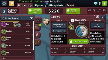Crafting idle clicker gameplay [android/ios]