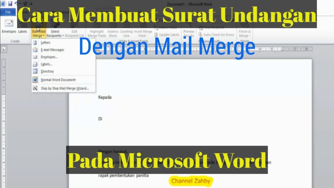 Cara Membuat Surat Undangan Menggunakan Mail Merge di ...