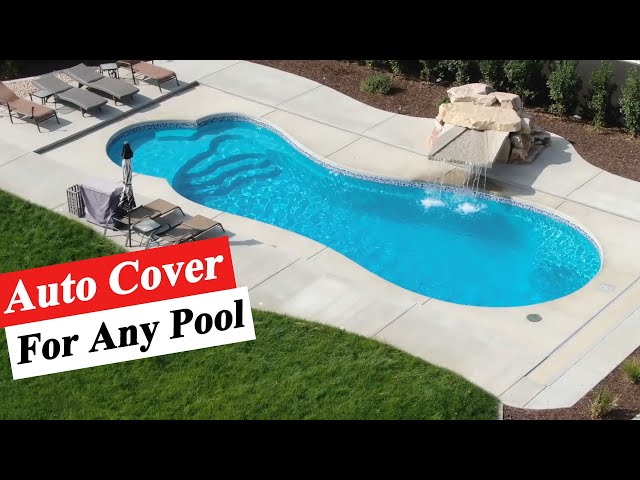 Hidden track auto cover for any shape fiberglass pool 