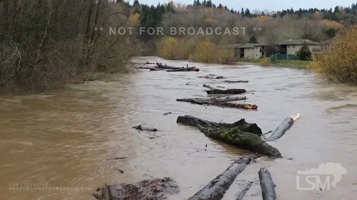 12-09-2025 Auburn, WA - Green River Flooding - Drone Video - Highest Level Since 2020