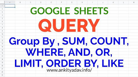 Google Sheets QUERY Function - Group By, SUM, COUNT, WHERE, AND, OR, LIMIT, ORDER By, LIKE