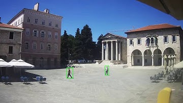 Pula, Forum, object detection using MaskRCNN, people tracking