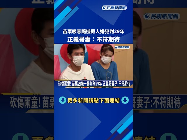 砍傷兩童! 苗栗凶嫌一審判刑29年 正義哥妻子:不符期待－民視新聞