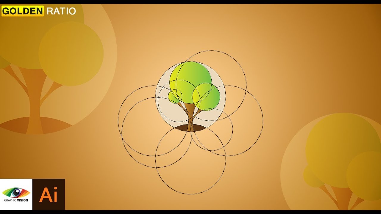 Adobe Illustrator How To Design Tree Icon In Golden Ratio (tutorial) YouTube