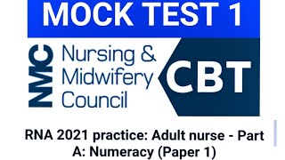 NMC CBT: ADULT NURSE - PART A (Mock test 1) #nmc #nhsuk #nhs