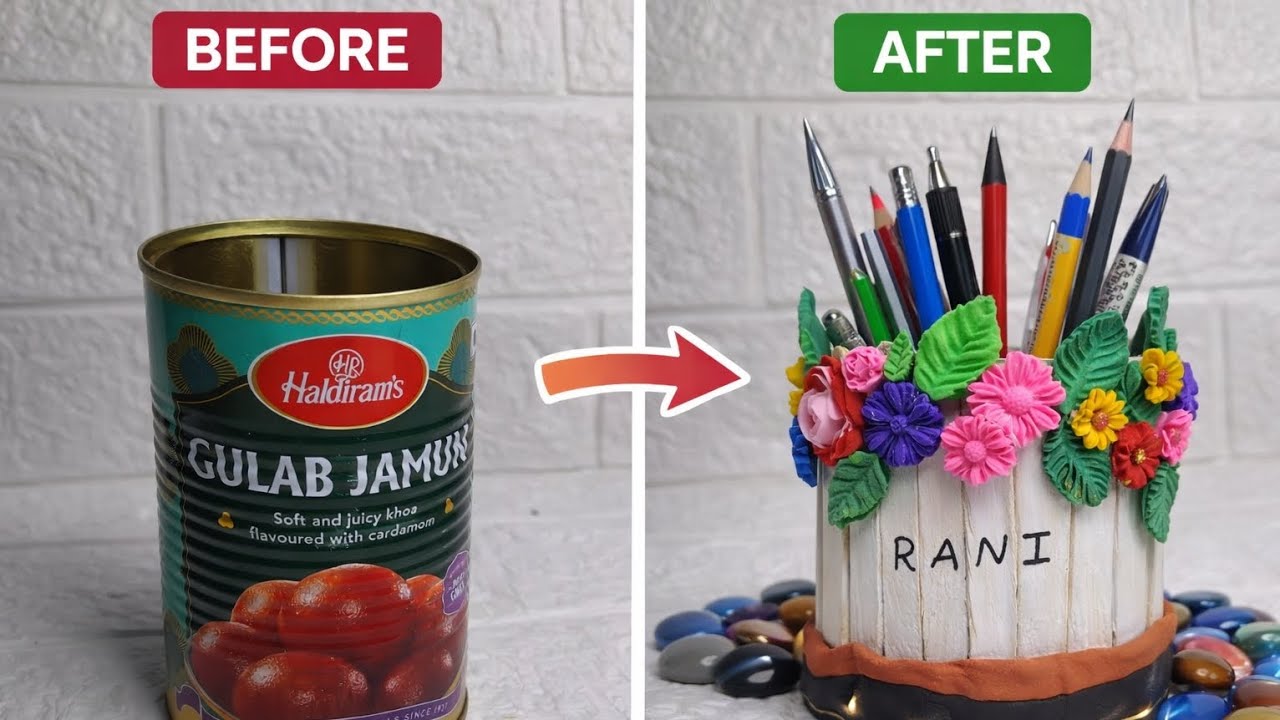✅ Waste Can Se Beautiful Pen Holder 😍| Best Out Of Waste DIY Craft#youtubeshorts#viralvideo#wastediy
