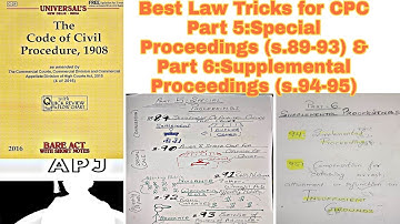 Best Law Tricks for CPC Part 5:Special Proceedings (89-93)& Part 6:Supplemental Proceedings (94-95)