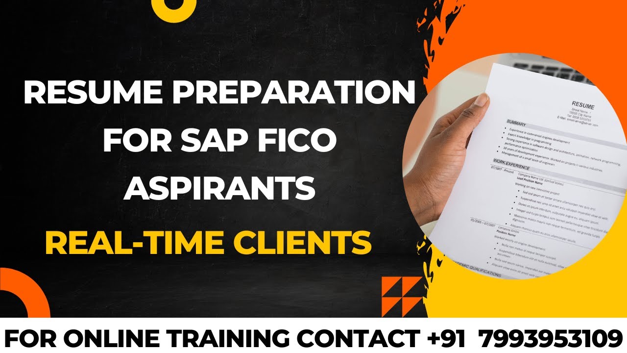 Sap fico complete resume preparation for beginners experienced
