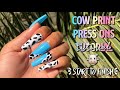 COW PRINT PRESS ON NAILS : START TO FINISH TUTORIAL 🐮