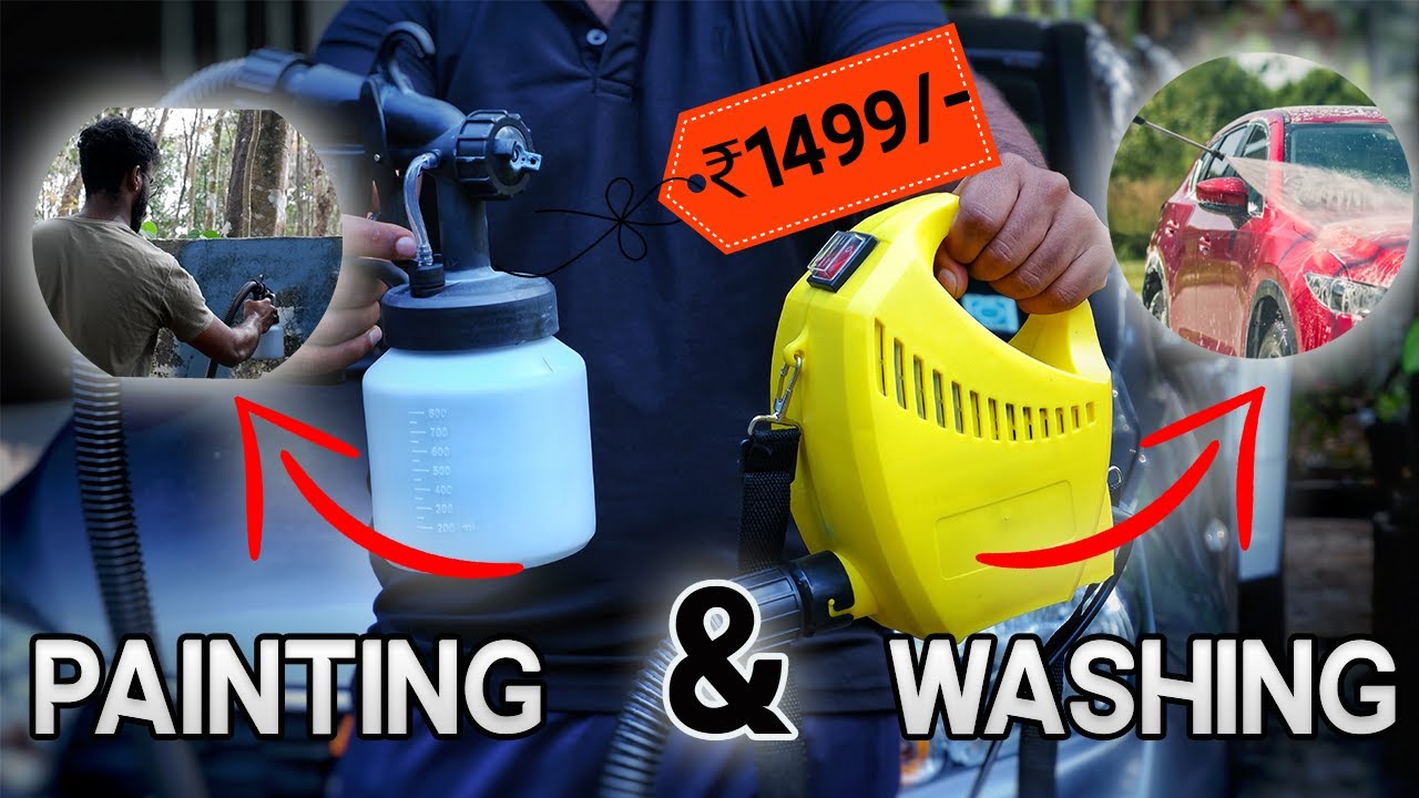 Spray Painting Machine and Car Washer for 1500 വണ്ടിയും കഴുകാം Spray