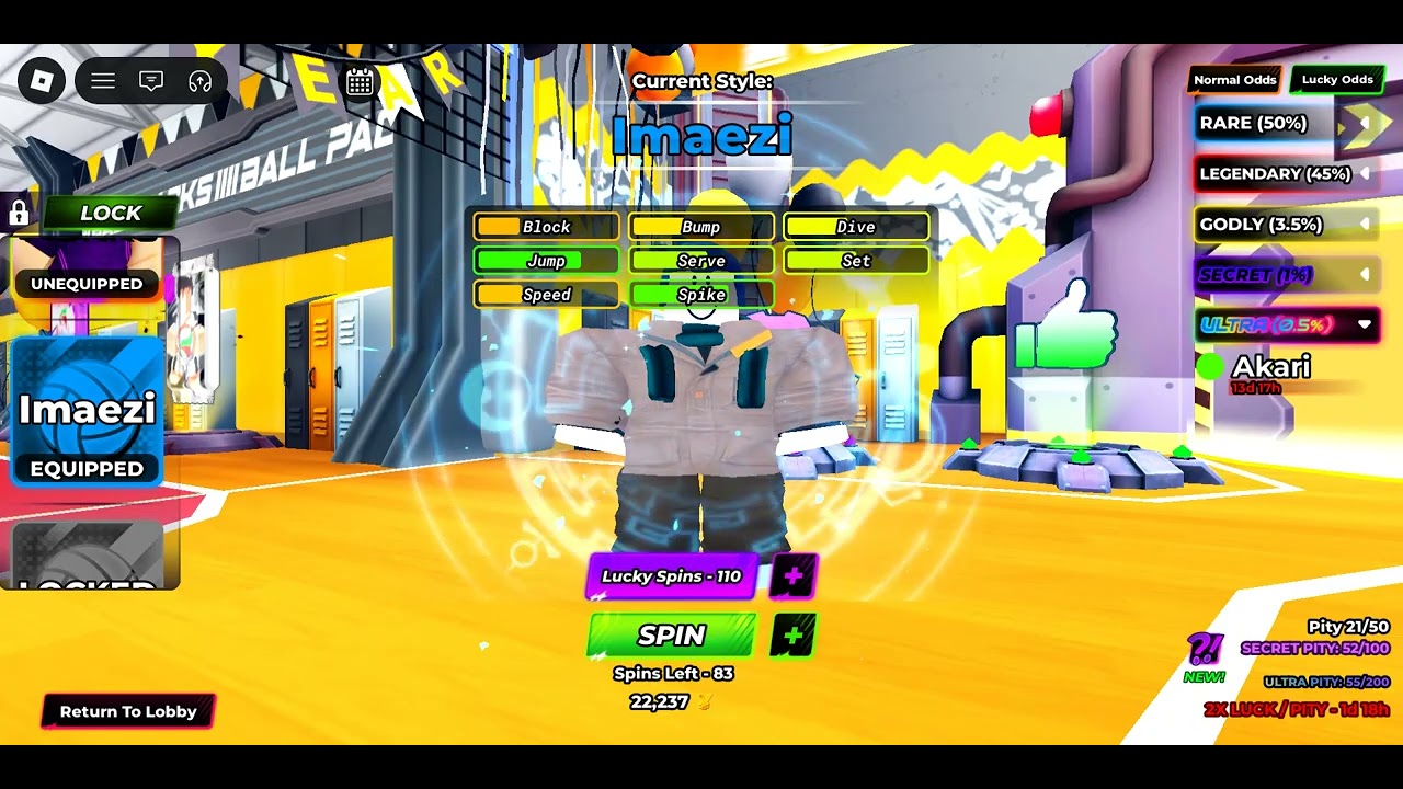 [AKARI VOLLEBAL LEGENDS] 150+ Lucky Spin for akari