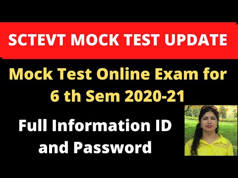 SCTEVT Mock Test Update | ID and password of Mock Test Sctevt | Mock test 6th Sem Online exam